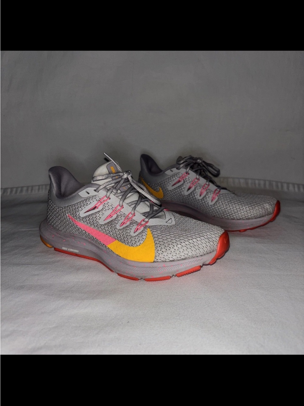 Nike quest 2 Grey Sneakers with Pink Interior